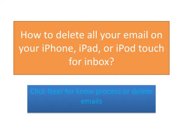 How to delete all your email on your iPhone, iPad, or iPod touch for inbox?