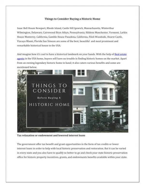 Things to Consider Before Buying a Historic Home