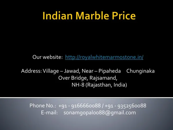 Indian Marble Price