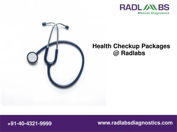 The Best Health Checkup Packages @ Radlabs Diagnostics