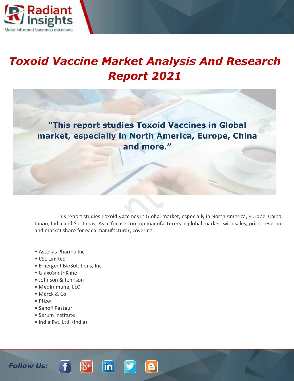 toxoid vaccine market analysis and research
