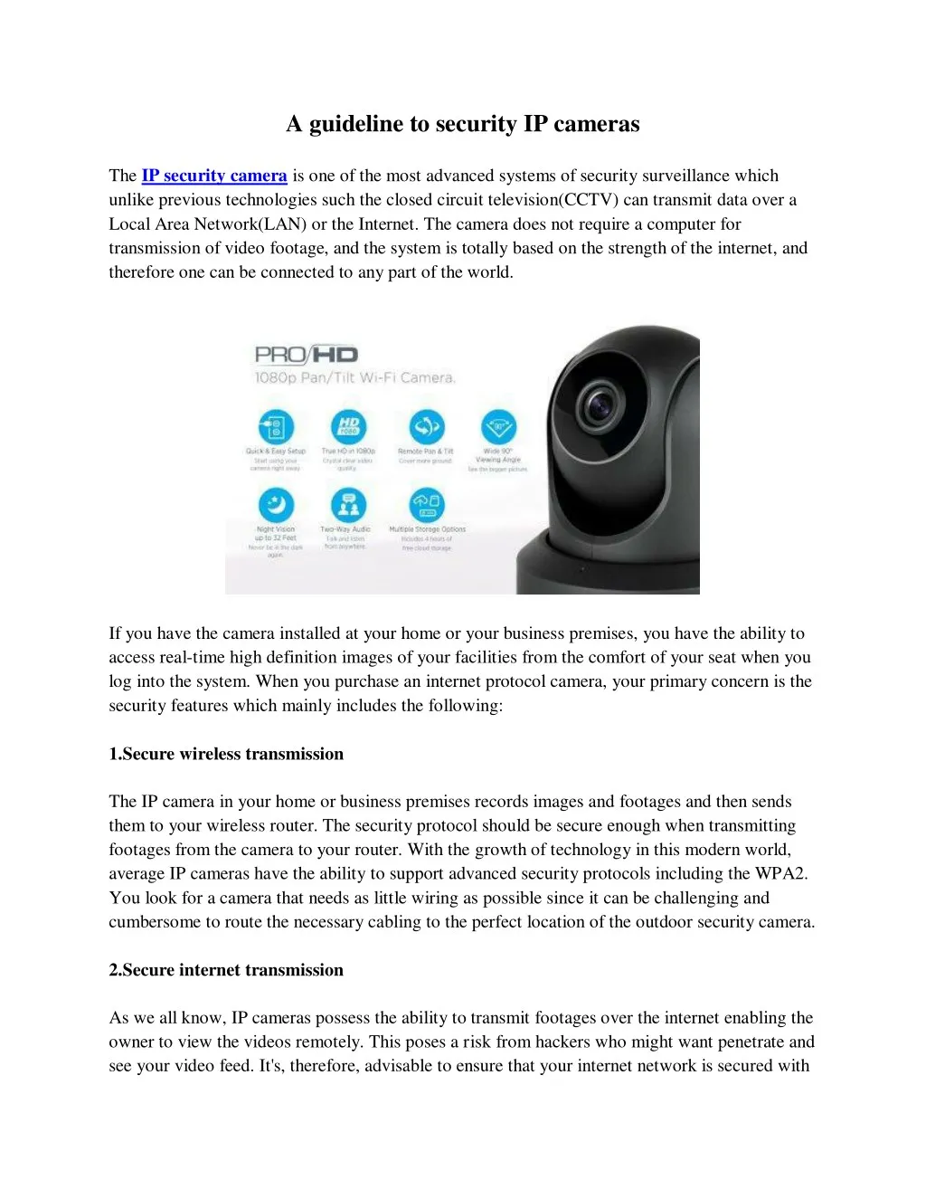 a guideline to security ip cameras