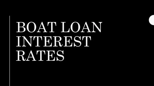 Boat loan interest rates