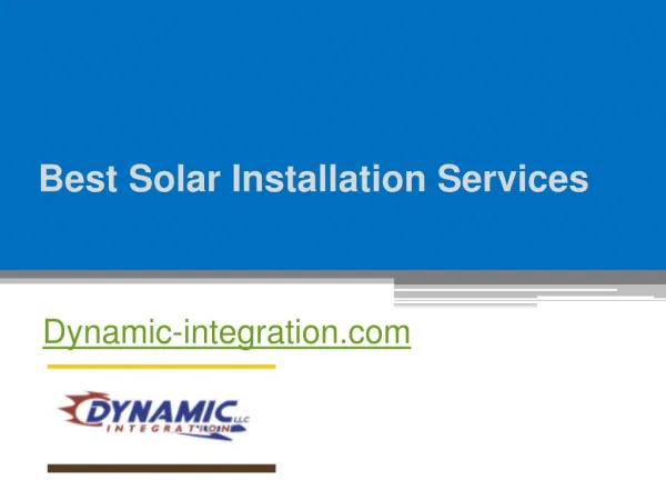 Best Solar Installation Services - Dynamic-integration.com