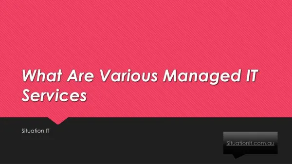 What Are Various Managed IT Services