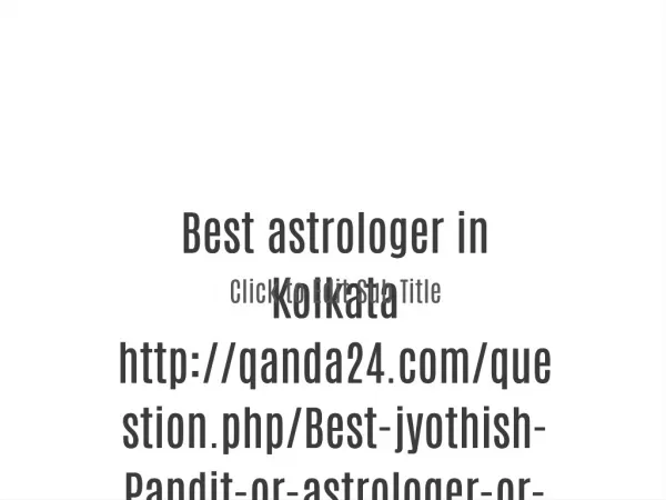 Best astrologer in Kolkata