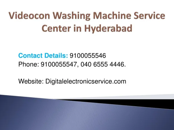 Videocon Washing Machine Service Center in Hyderabad