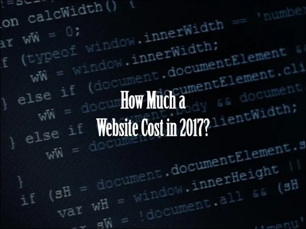 How Much a Website Cost in 2017?
