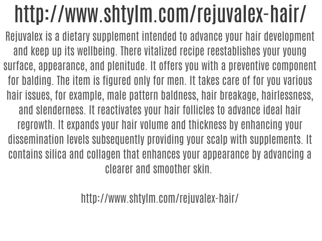 http www shtylm com rejuvalex hair http