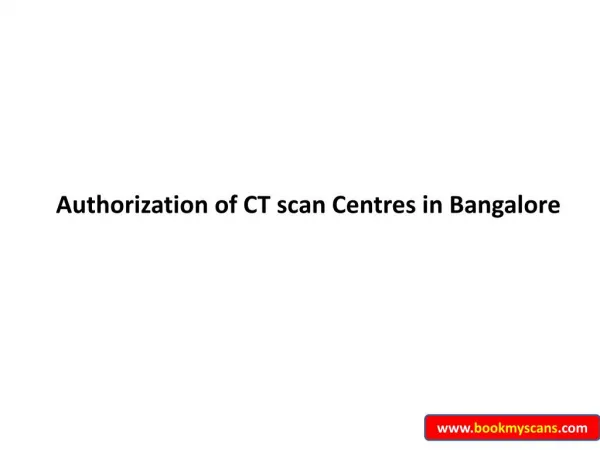 CT Scan centres in Bangalore - BookMyScans