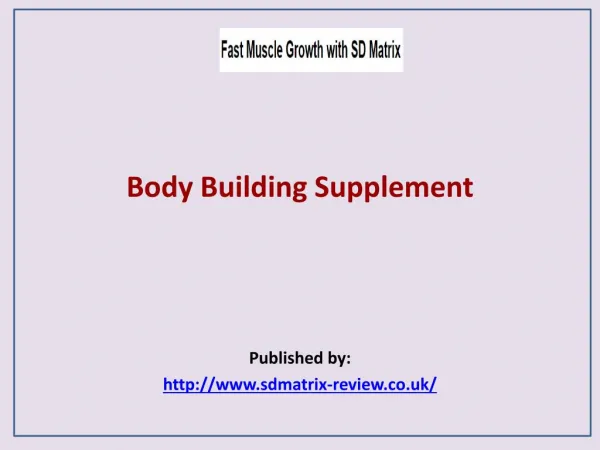 Body Building Supplement