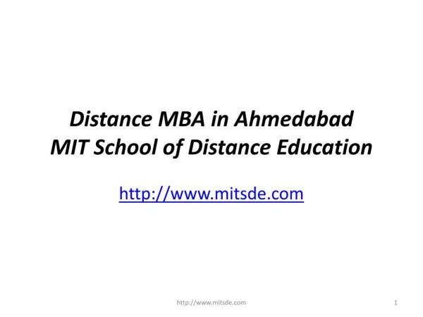 Distance MBA in Ahmedabad - MIT School of Distance Education