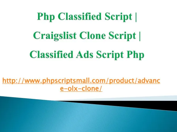 Php classified script, Craigslist Clone script, classified ads script php