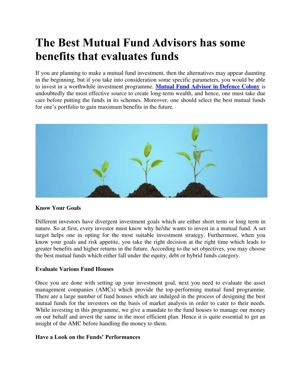 the best mutual fund advisors has some benefits