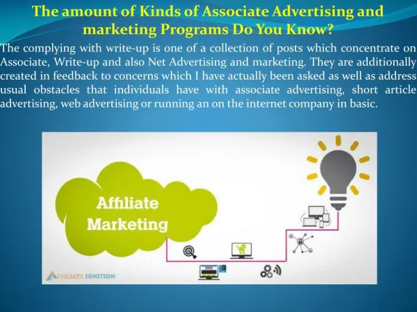 The amount of Kinds of Associate Advertising and marketing Programs Do You Know