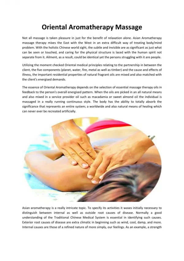 Asian Massage in Wilmington | Foot Massage Therapy | Oriental Massage De
