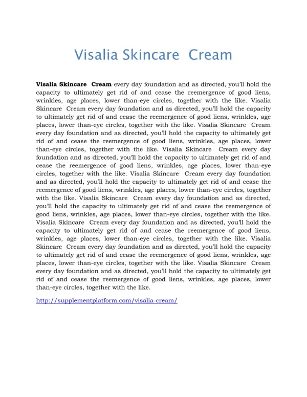 http://supplementplatform.com/visalia-cream/