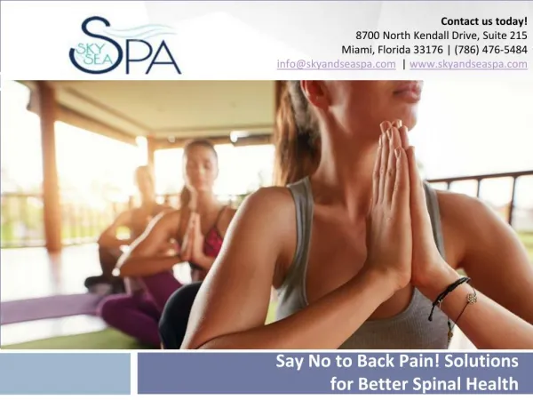 Say No to Back Pain! Solutions for Better Spinal Health