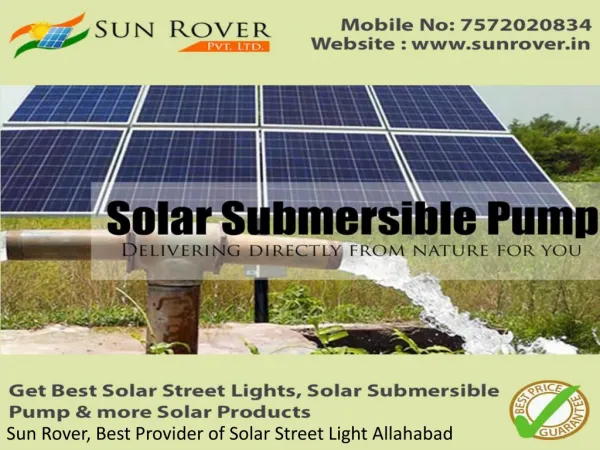 Sun Rover, Best Provider of Solar Street Light Allahabad