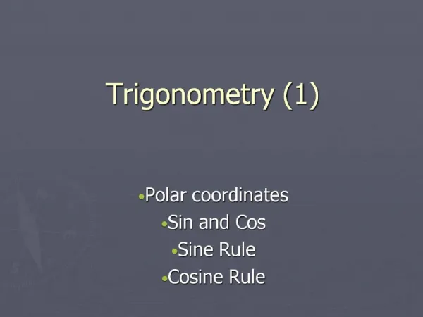 Trigonometry 1