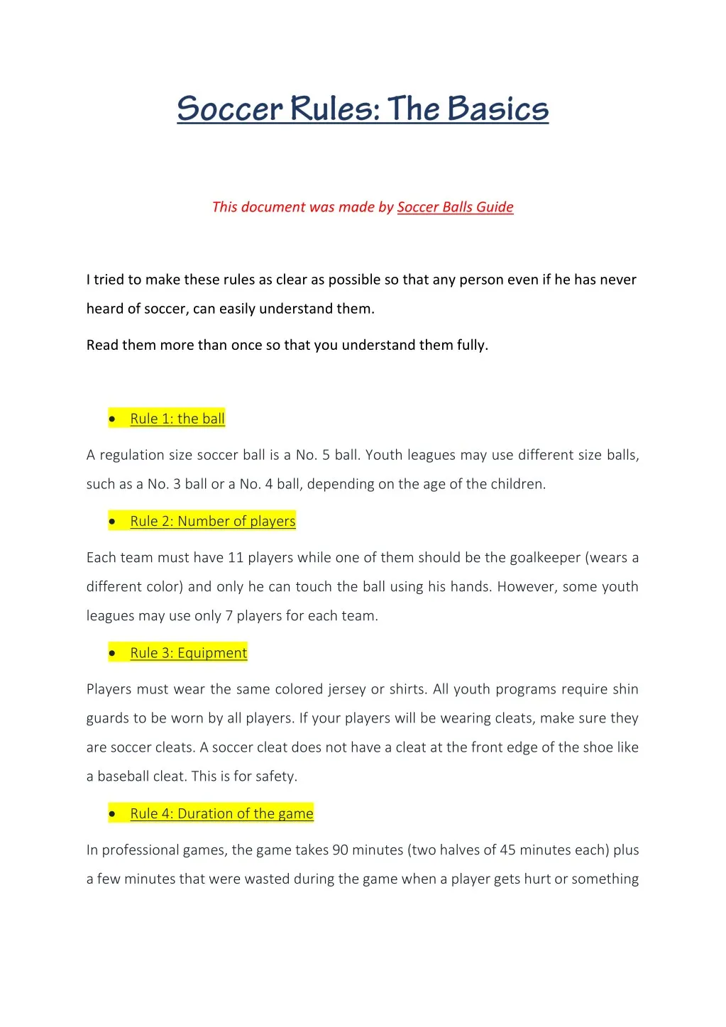 this document was made by soccer balls guide