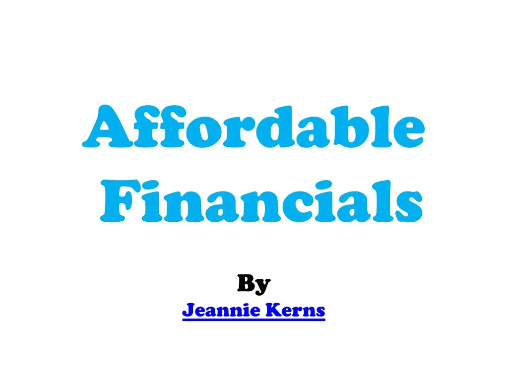 affordable financials by jeannie kerns