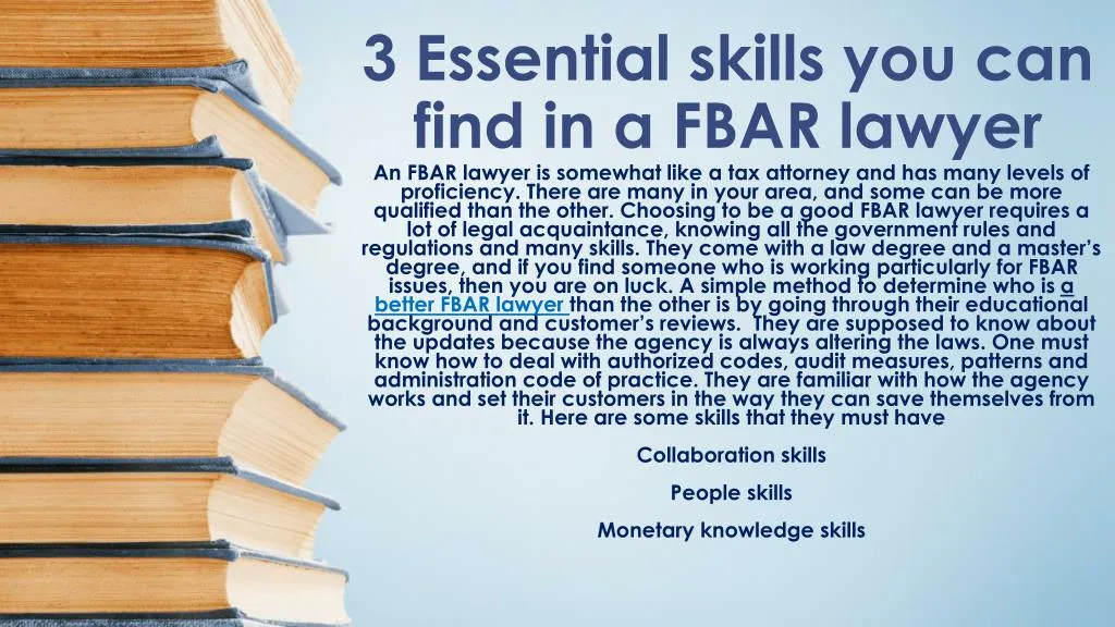 3 essential skills you can find in a fbar lawyer