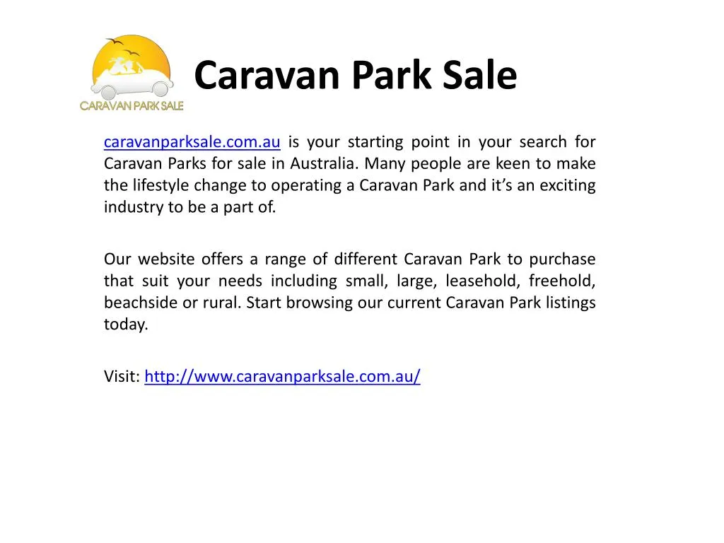 caravan park sale