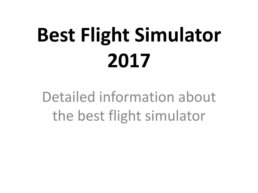 best flight simulator 2017