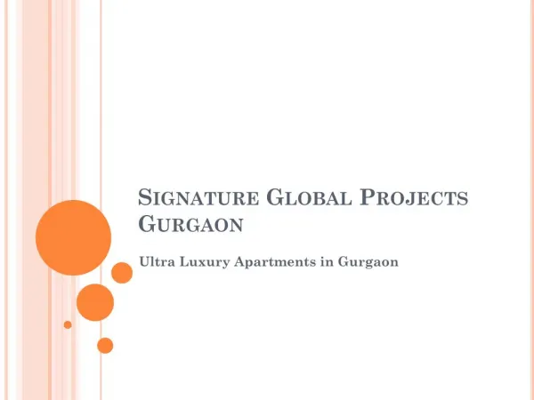 Signature Global New Projects Gurgaon