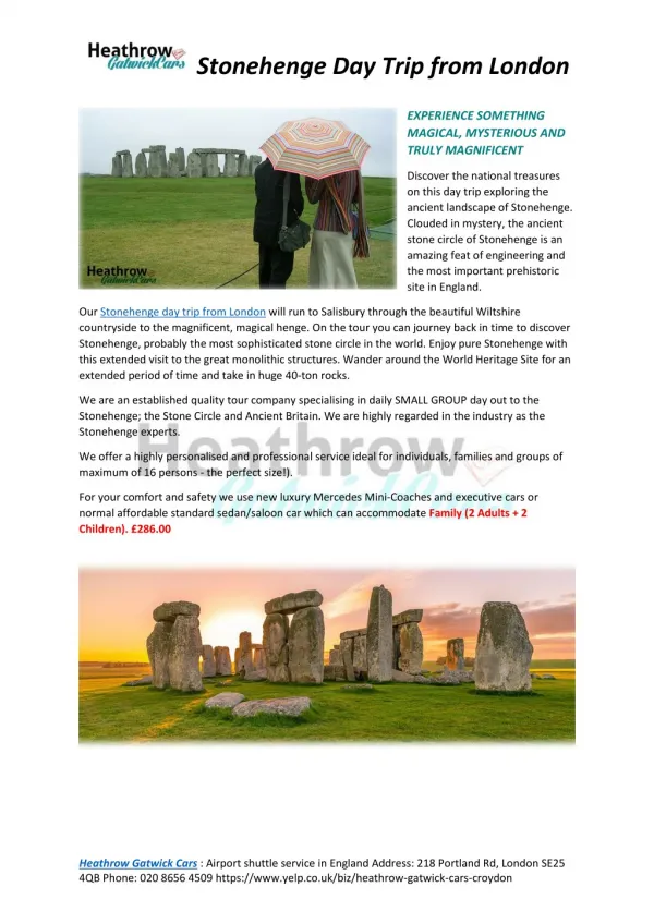 Best Tour of Stonehenge Day Trip From London UK