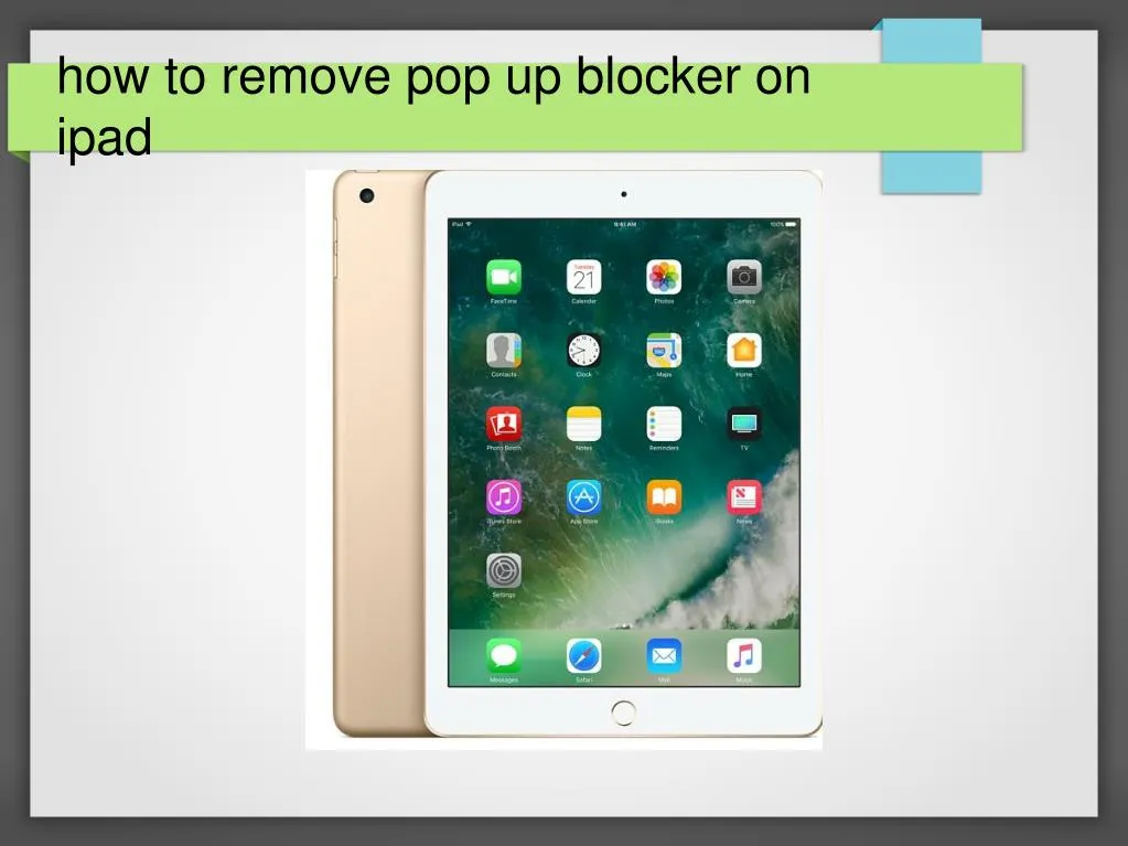 how to remove pop up blocker on ipad