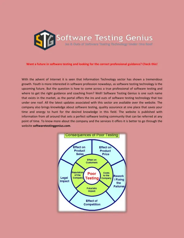 Want a future in software testing and looking for the correct professional guidance? Check this!