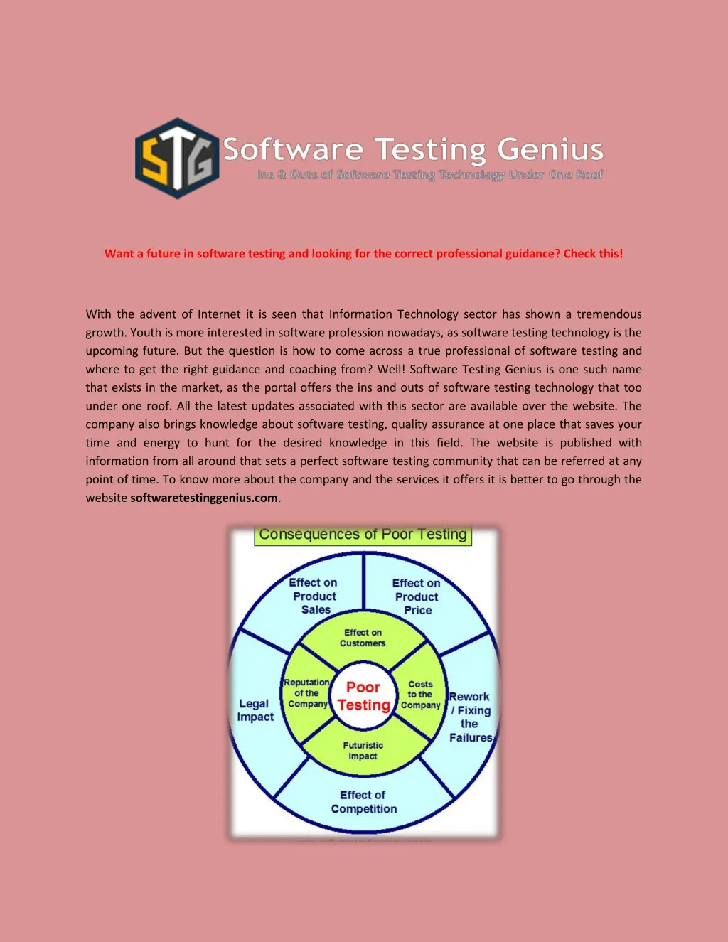 want a future in software testing and looking