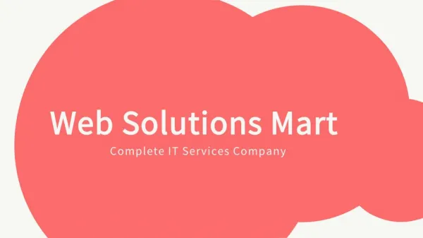 Web Solutions Mart - An IT Services Provider