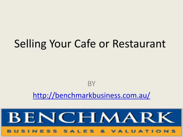 Selling Your Cafe or Restaurant