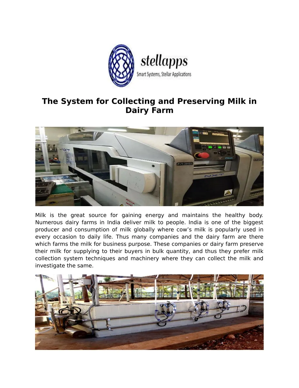 the system for collecting and preserving milk