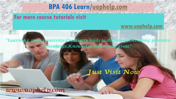 BPA 406 Learn/uophelp.com