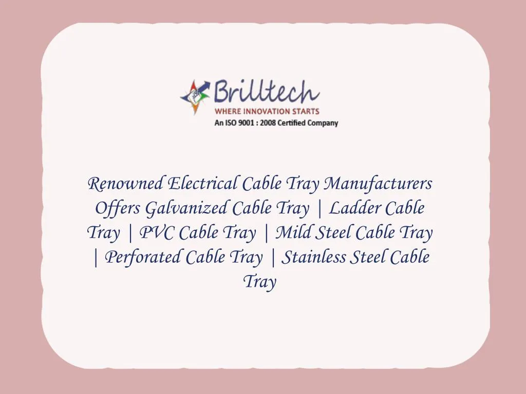 renowned electrical cable tray manufacturers