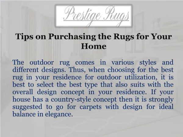 Tips on Purchasing the Rugs for Your Home