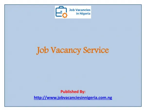 Job Vacancy Service