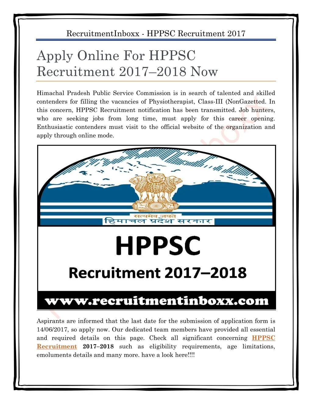 PPT - HPPSC Recruitment PowerPoint Presentation, Free Download - ID:7603402