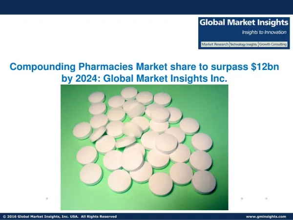 Compounding Pharmacies Market to reach $12bn by 2024