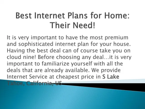 best internet plans for home