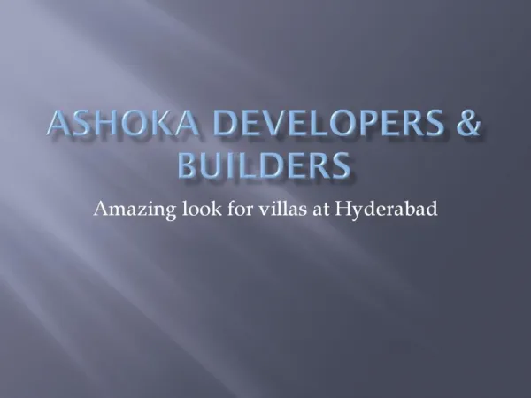 More facility provides Villas at Hyderabad