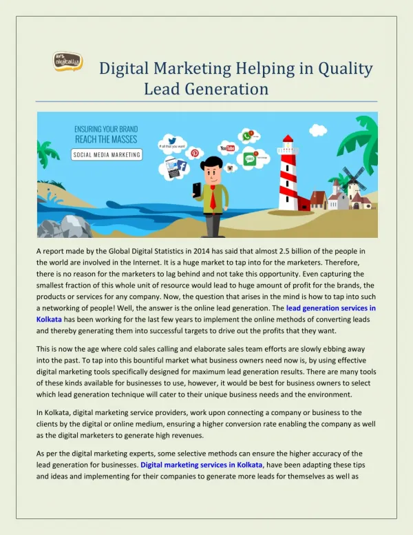 Digital Marketing Helping in Quality Lead Generation