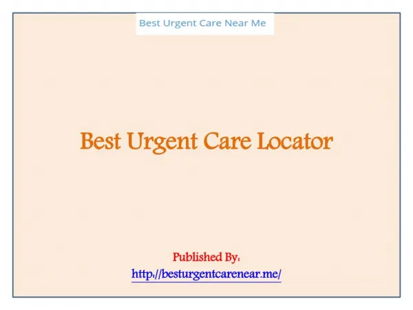 Best Urgent Care Locator