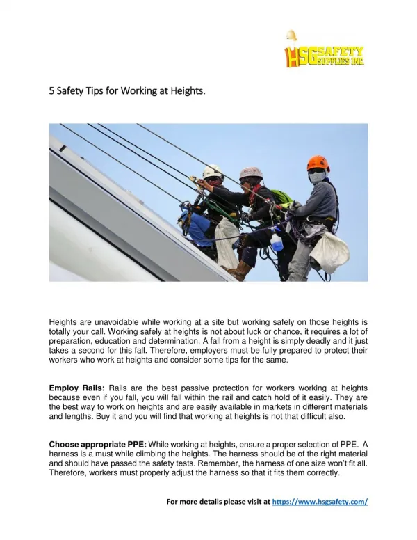 5 Safety Tips for Working at Heights.