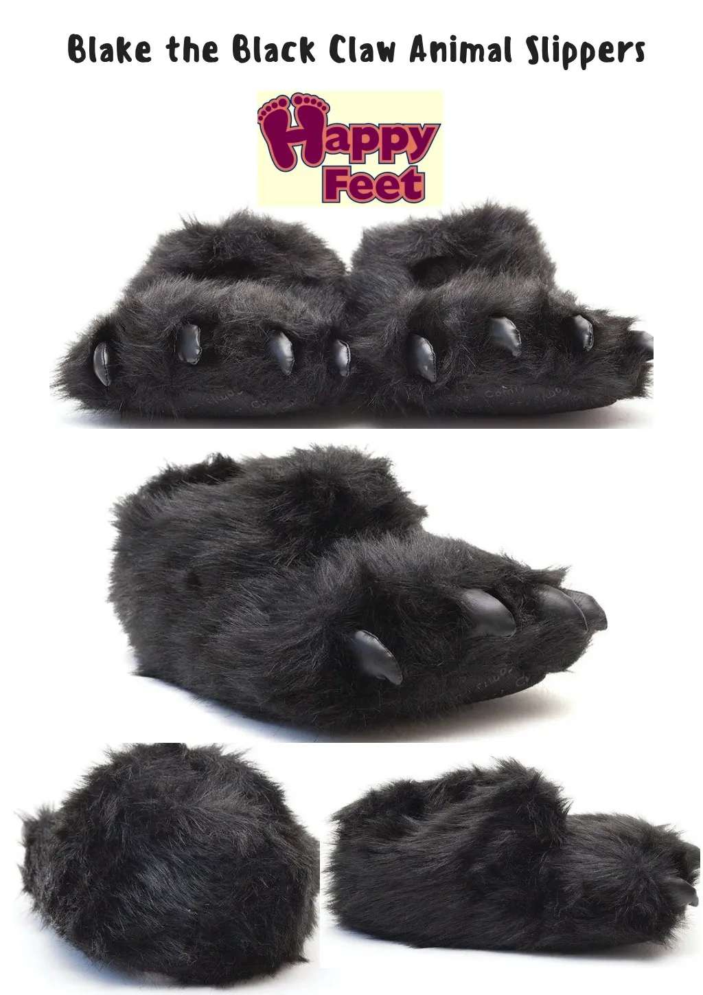 blake the black claw animal slippers