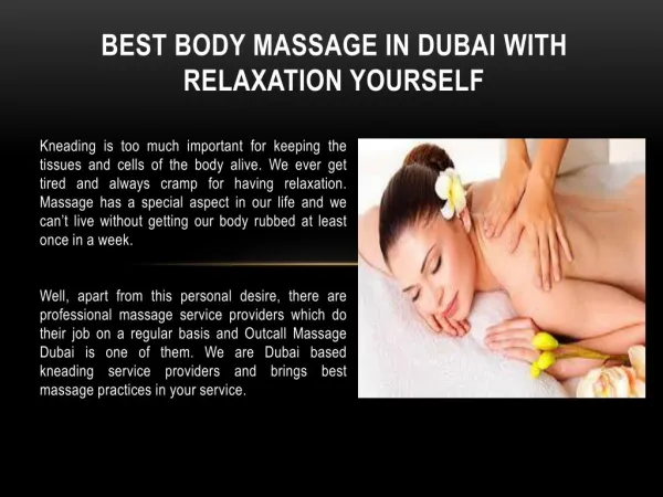 Best Body Massage in Dubai Service with Relaxation Yourself